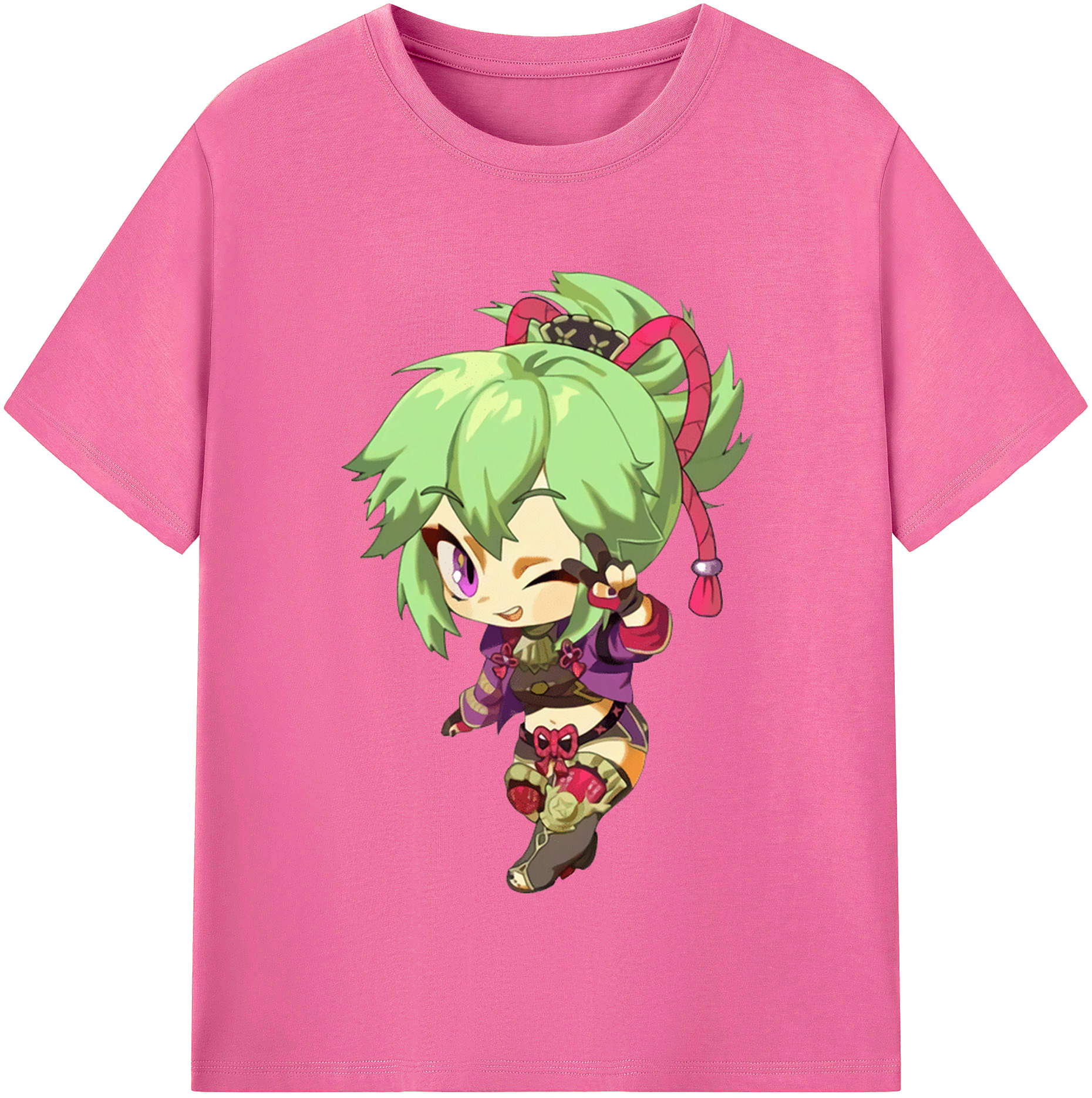 げんし神  久岐忍 くき しのぶ genshin Kuki Shinobu レディースカジュアルプリントTシャツ（綿100％）